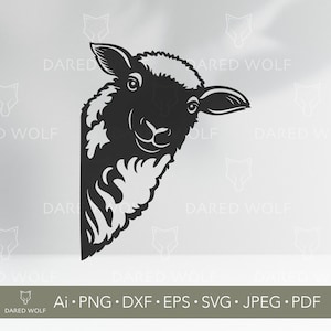 Mouton Clipart vectoriel | Funny Farm Animal SVG pour Cricut et Silhouette | Svg de basse-cour mignon | Country Livestock Design pour la découpe de vinyle