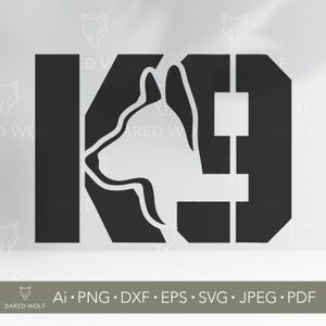 K9 hondeneenheid vectorkunst | Politiehond SVG voor Cricut en Silhouette | Tactisch digitaal hondenbestand voor vinylsnijprojecten