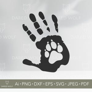 Handprint Paw Print SVG: Pet Lover Vector Clipart (Digital Download