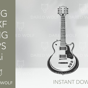 File di taglio vettoriale per chitarra elettrica / Logo chitarra carino / Vita musicale Svg / Chitarra Svg / PNG Eps Svg Dxf Ai File di taglio Clipart Vector Digital