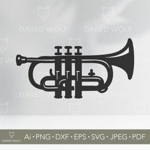 Trumpet Vector Clipart: Brass Instrument SVG, Cricut Cut File (Digital Download)