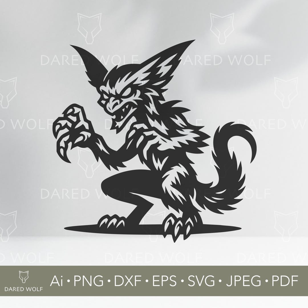 Gremlin Monster Vector Art | Halloween Horror SVG Design - Etsy