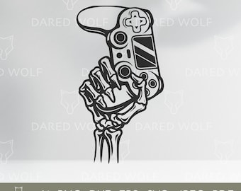 Controller per videogiochi con mano scheletrica SVG: grafica vettoriale per videogiochi di Halloween (download digitale)