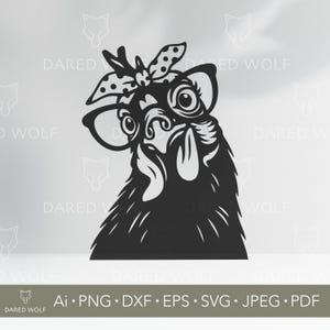 Funny Chicken Vector Art | Farm Animal SVG for Cricut and Silhouette | Retro Hen Digital File | Farmhouse Design for Vinyl Cutting