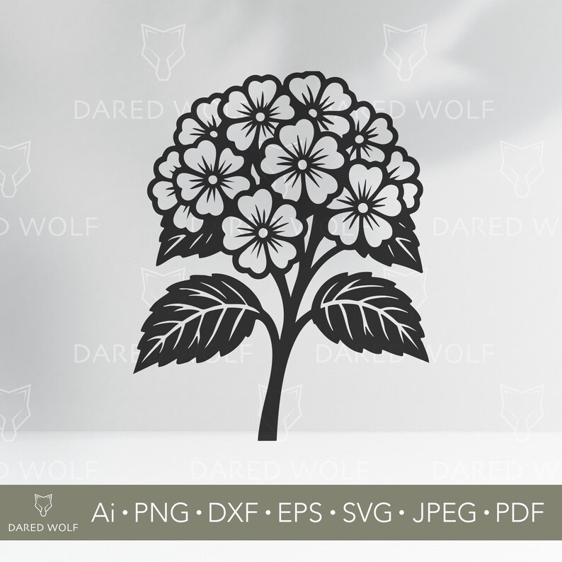 Hydrangea SVG: Floral Design for Cricut, Silhouette (digital Download ...
