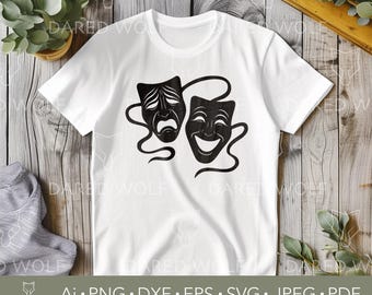 T-shirt Unisex Softstyle – Life’s Both, Masques Comédie Tragédie, Coton, Imprimé
