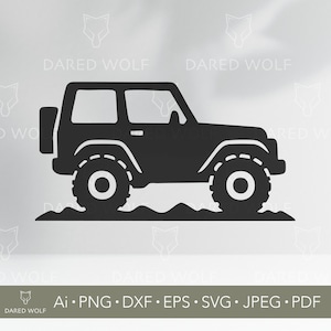 4WD Vehicle SVG | Off-Road Jeep Vector for Cricut and Silhouette | Four-Wheeler Clipart Digital File for Laser and Vinyl Cutting