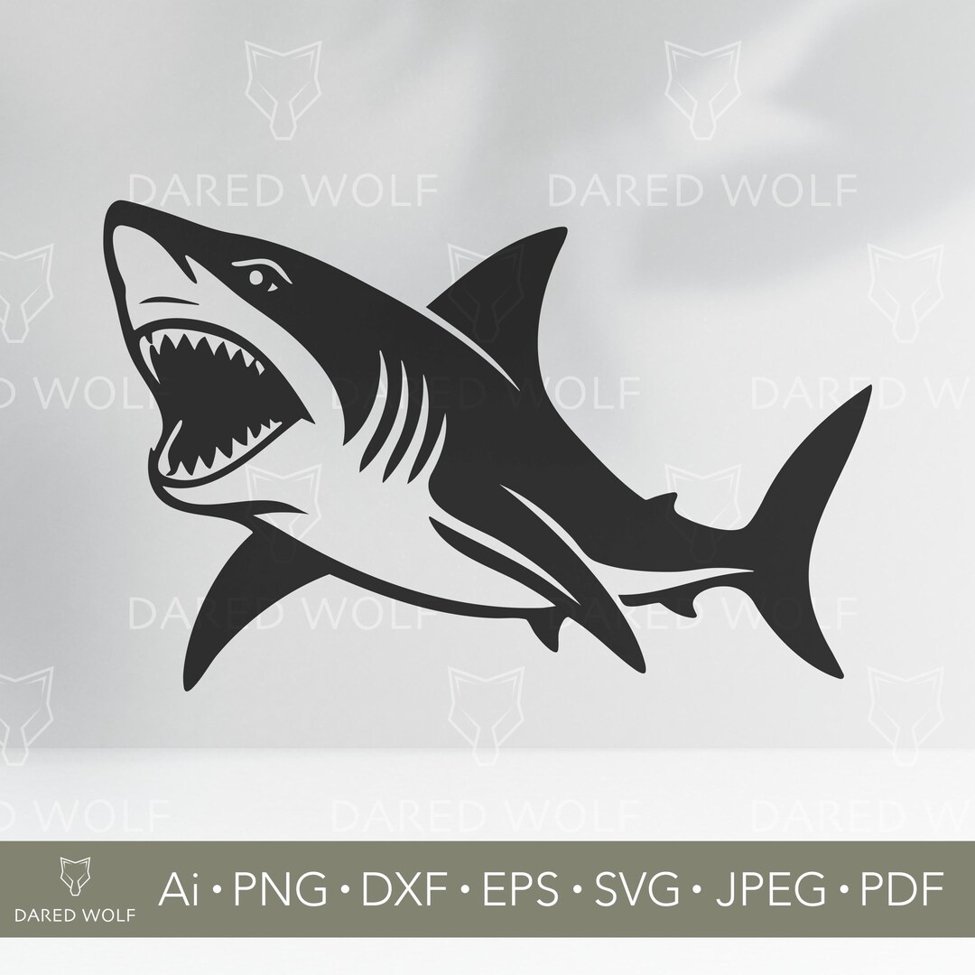 Aggressive Shark Vector Art: Sea Predator SVG, Cricut & Laser Cut ...
