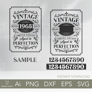 Vintage Birthday SVG | Aged to Perfection SVG | Limited Edition Design | Premium Quality Shirt PNG | Instant Download Png Dxf Jpg Eps Pdf