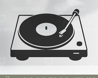 Retro Plattenspieler SVG: Vinyl Plattenspieler Clipart (Digitale Datei)