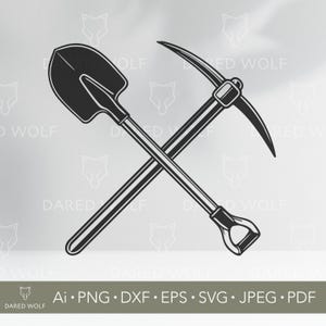 Pickaxe & Shovel SVG: Mining Tools Vector Clipart (Digital File)