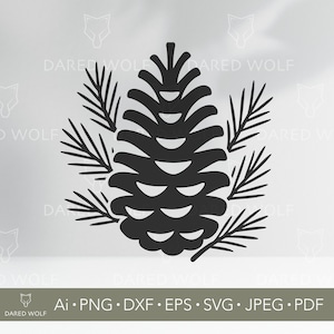 Pinecone SVG Cut File: Rustic Woodland Clipart Bundle (Digital Download)