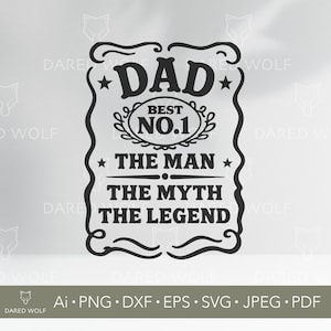 Dad Legend Quote SVG: Father&#39;s Day Vintage Design (Digital File)