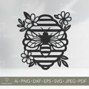 Floral Honey Bee SVG: Beekeeper Garden Vinyl Cutting (Digital File)