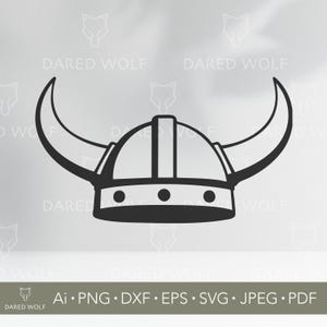Viking Helmet SVG | Norse Horned Warrior Vector for Cricut & Silhouette | Nordic Helmet Digital File | Viking Clipart for Vinyl Cutting