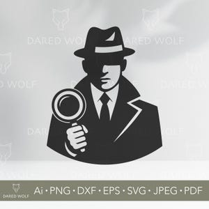 Noir Detective Vector Art: Mystery SVG, Cricut Silhouette (Digital File)