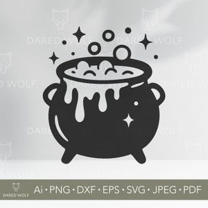 Witch Cauldron SVG Design: Halloween Potion Pot Clipart (Digital Download)
