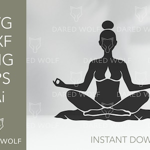 Yoga Pose Vector Cut File | Yoga Pose Clipart | Yoga Svg | Meditation Yoga Svg | PNG Eps Svg Dxf Ai Cutting File Clipart Vector Digital