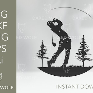 Fichier vectoriel de joueur de golf | Clipart golfeur | Golf Svg | Svg de scène de pince de golf | Fichier de découpe Ai PNG Eps Svg Svg Clipart vectoriel numérique