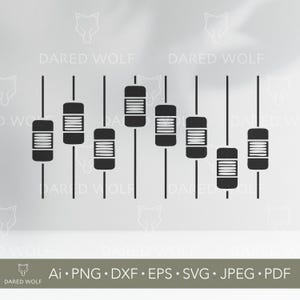 Audio-Equalizer SVG | Schallwelle Fader Vektor Clipart | Musik Vibes Digitale Datei für Cricut & Silhouette | DJ Audio Mixer Design