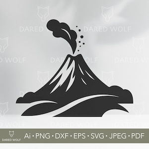 Volcano Eruption SVG: Exploding Mountain Clipart, Lava Cut File (Digital Download)