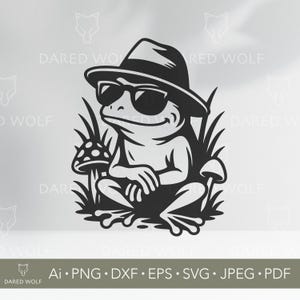 Funky Frog in Hat Vector: Cricut & Silhouette SVG Clipart (Digital Download