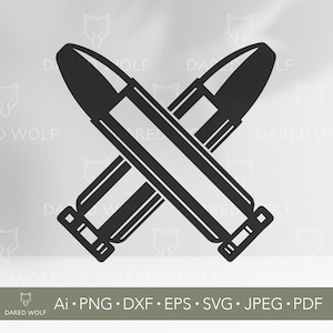 Crossed Bullets SVG | Shooting Ammo Vector for Cricut and Silhouette | Tactical Military Clipart for Vinyl and Laser Cutting