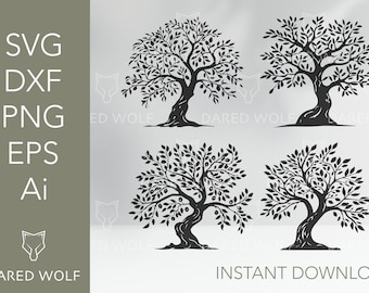 Olive Tree Vector Cut File | Tree Of Life Clipart | Family Tree Svg | Tree Svg | PNG Eps Svg Dxf Ai Cutting File Clipart Vector Digital