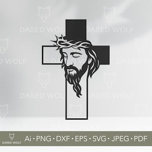 Jesus Cross Silhouette Vector Art | Christian SVG for Cricut and Silhouette | Faith Cut File | Religious Easter Design for Vinyl Crafts