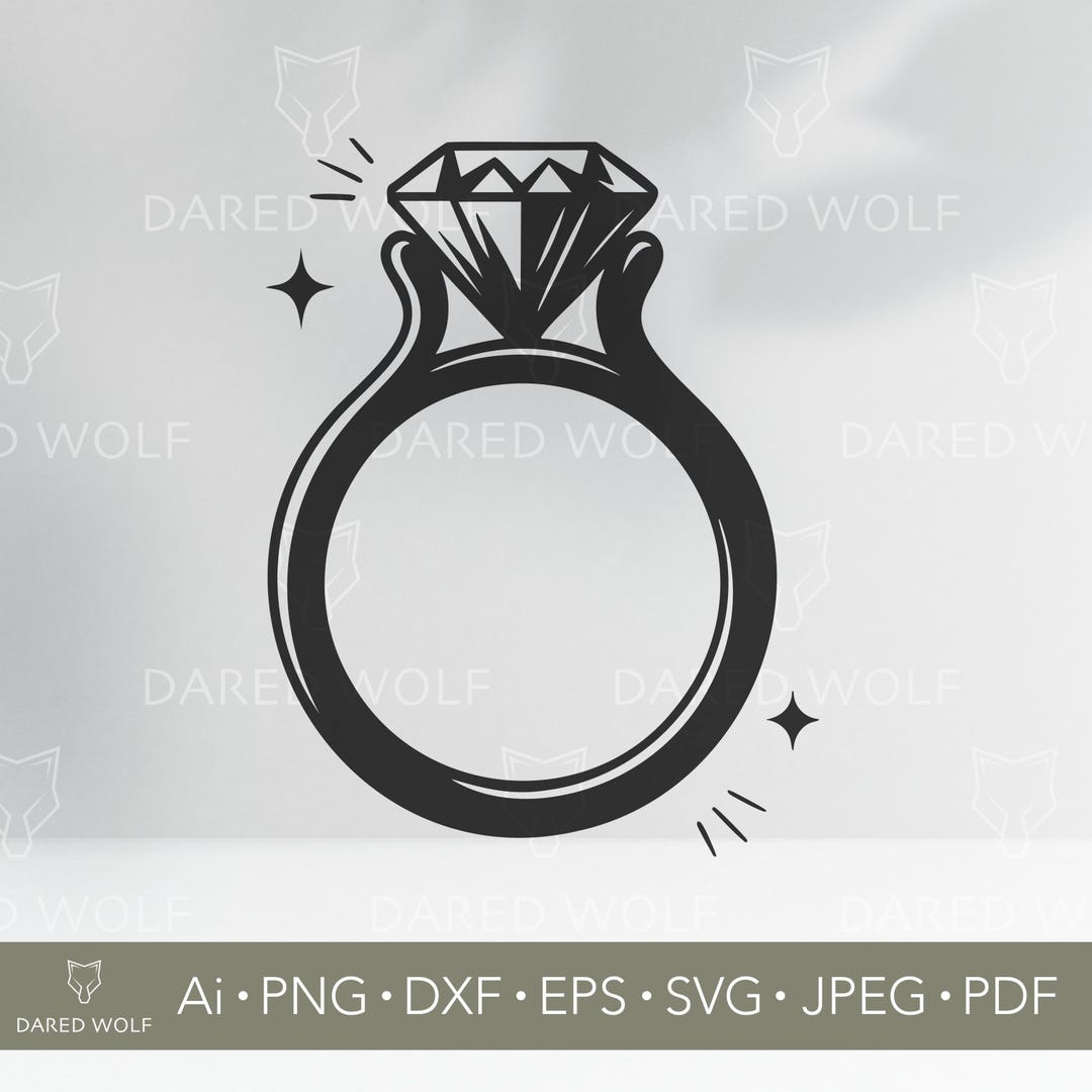 Diamond Ring SVG: Wedding Engagement Clipart (digital Download) - Etsy