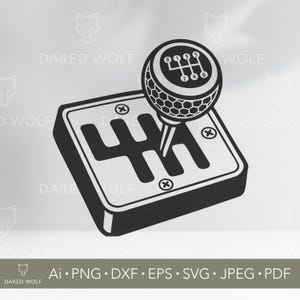 Gear Shifter Vector SVG | Manual Transmission Car Shift Svg for Cricut and Laser Cut | Racing Auto Part Design | Digital File for Gearheads