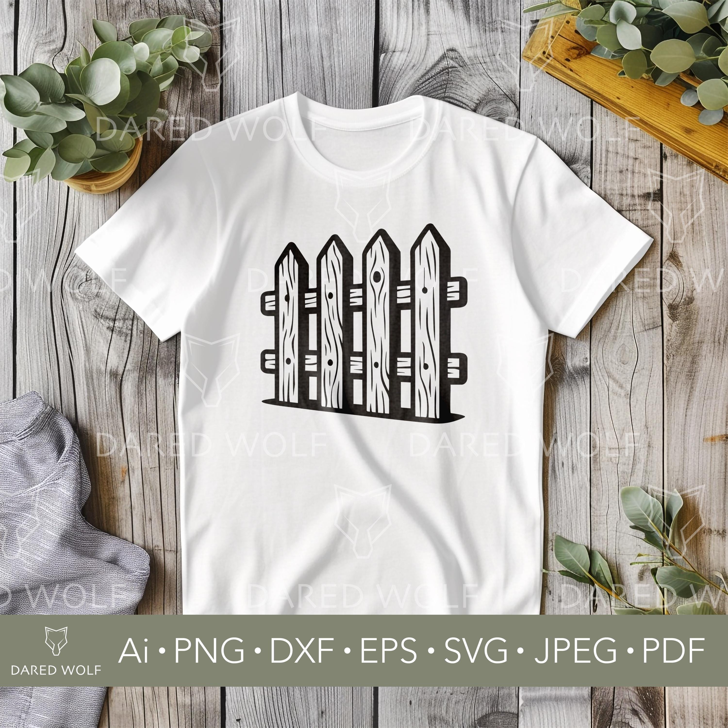 Picket Fence SVG - Rustic Wood Fence Clipart - Farmhouse Vector Design ...