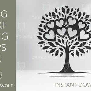 Heart Tree SVG: Valentine&#39;s Day Vector Art (Digital File)
