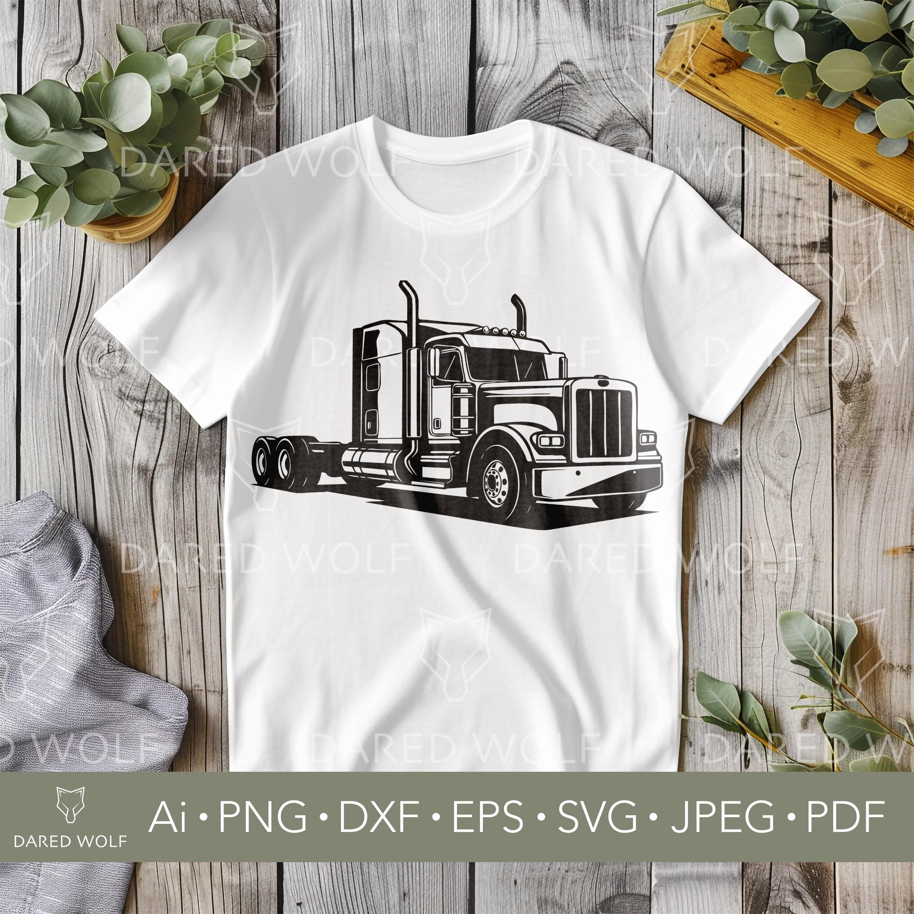 Dig Rig Svg Semi Truck Vector Art | Big Rig SVG for Cricut and Silhouette ...