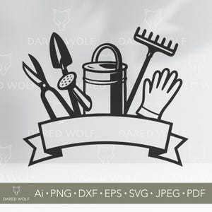Garden Tools Clipart Design | Gardening SVG for Cricut & Silhouette | Vintage Yard Tool Vector for DIY Vinyl Projects