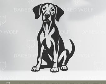 Hound Dog SVG: Sitting Pet Silhouette Art (Digital Download)