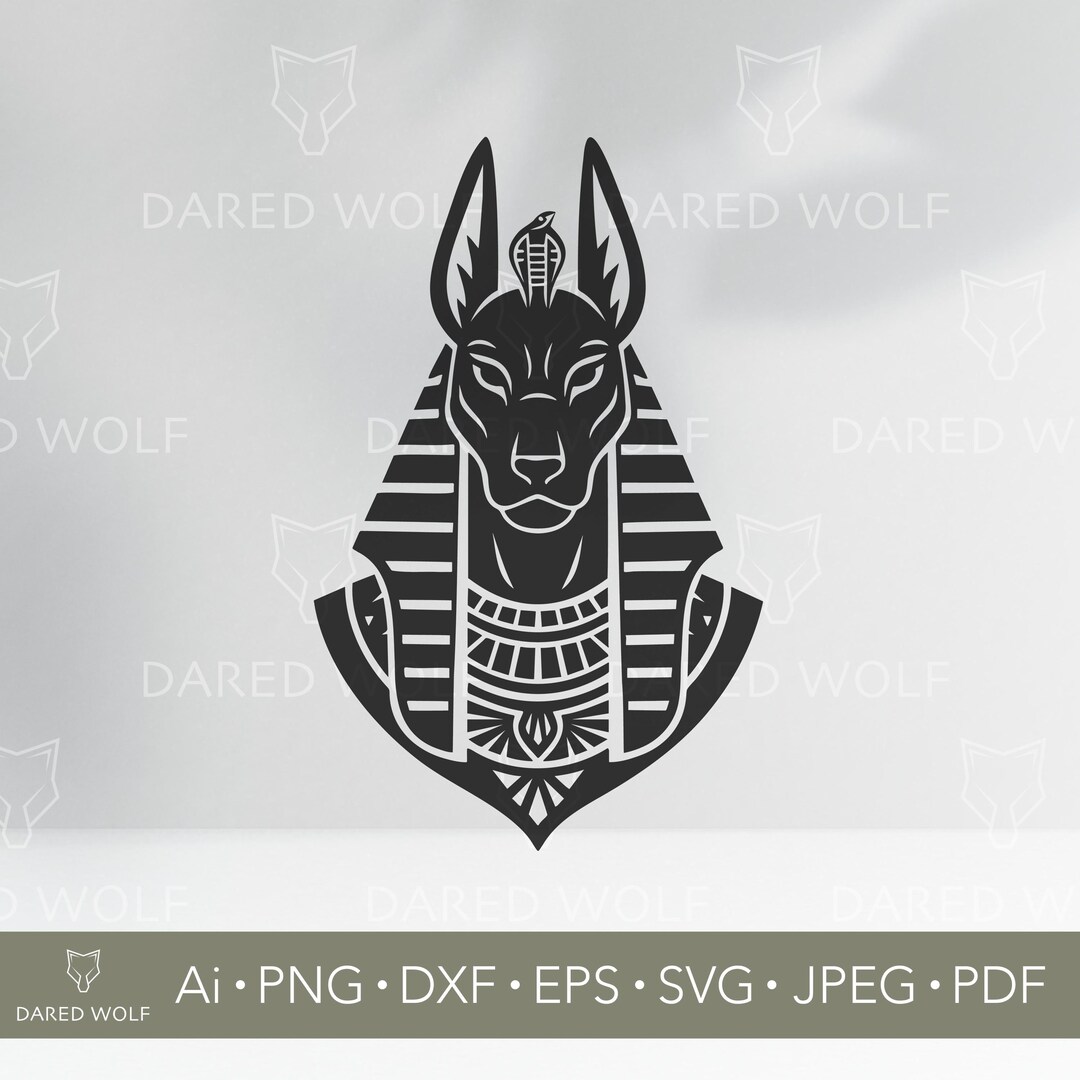 Anubis Head SVG - Egyptian God Clipart - Ancient Mythology Design for ...