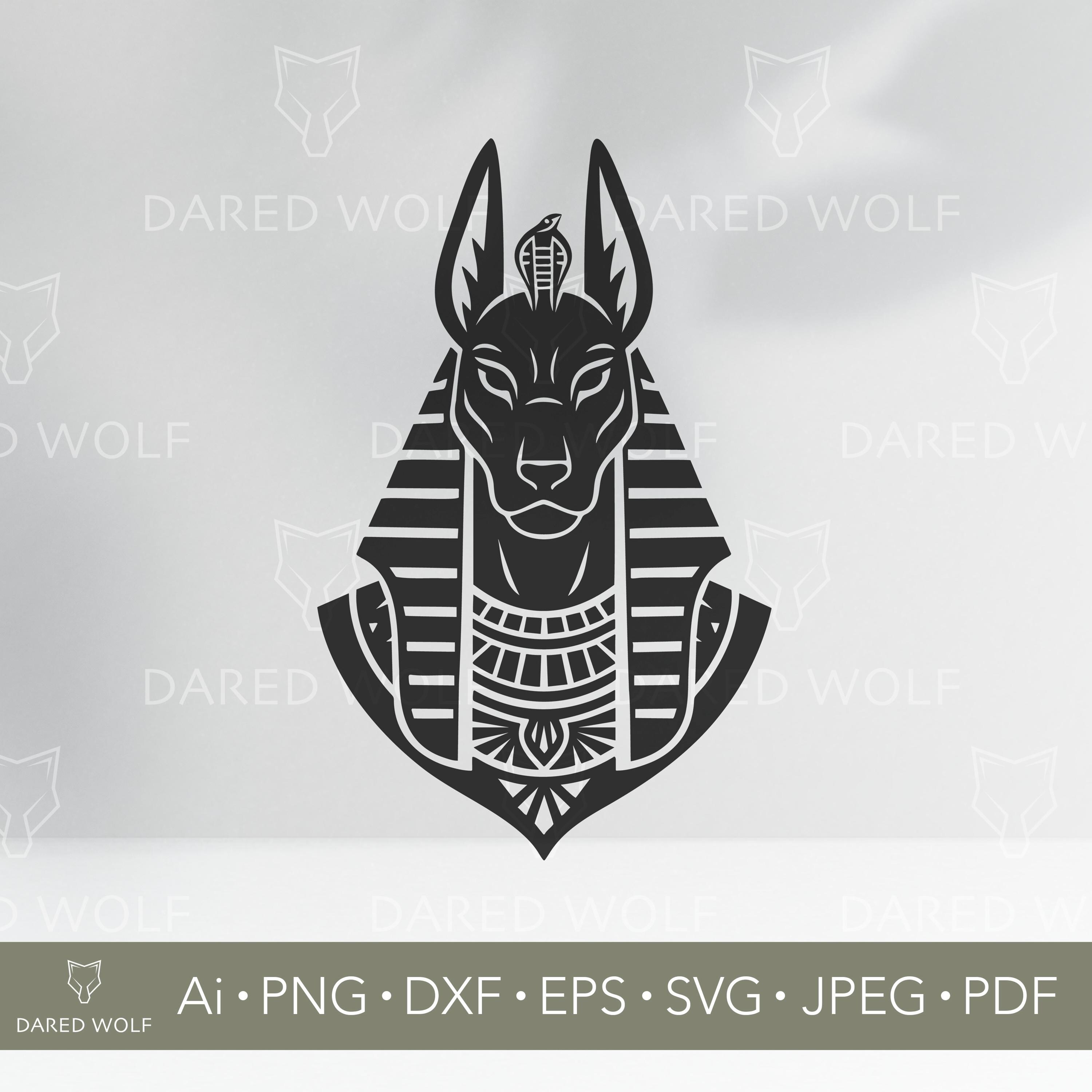 Anubis Head SVG - Egyptian God Clipart - Ancient Mythology Design for ...