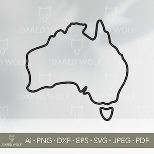 Australia Outline Vector Art | Country Map SVG for Cricut and Silhouette | Travel Svg | Aussie Pride Design for Vinyl and Craft Projects