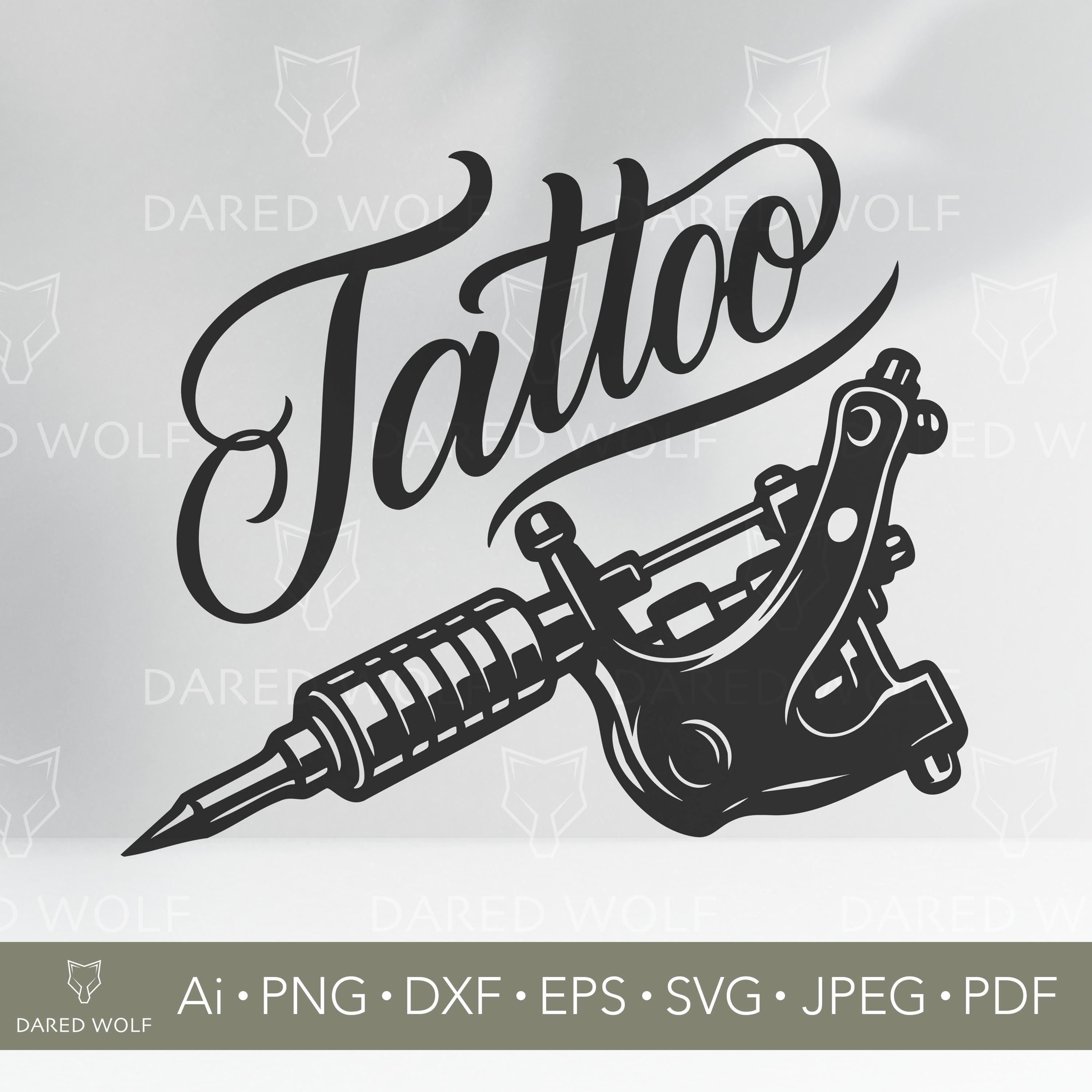 タトゥーマシン SVG ベクター | タトゥースクリプト クリップアート