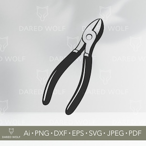 Electrician Pliers SVG Clipart: Wire Cutter Vector, Silhouette Design (Digital Download)