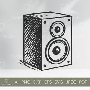 Speaker Sketch Vector Art | Hand Drawn Audio Speaker Design | Music Sound System Clipart for Cricut and Laser Cutting