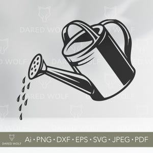 Watering Can SVG: Garden Tool Vector Clipart (Digital File)