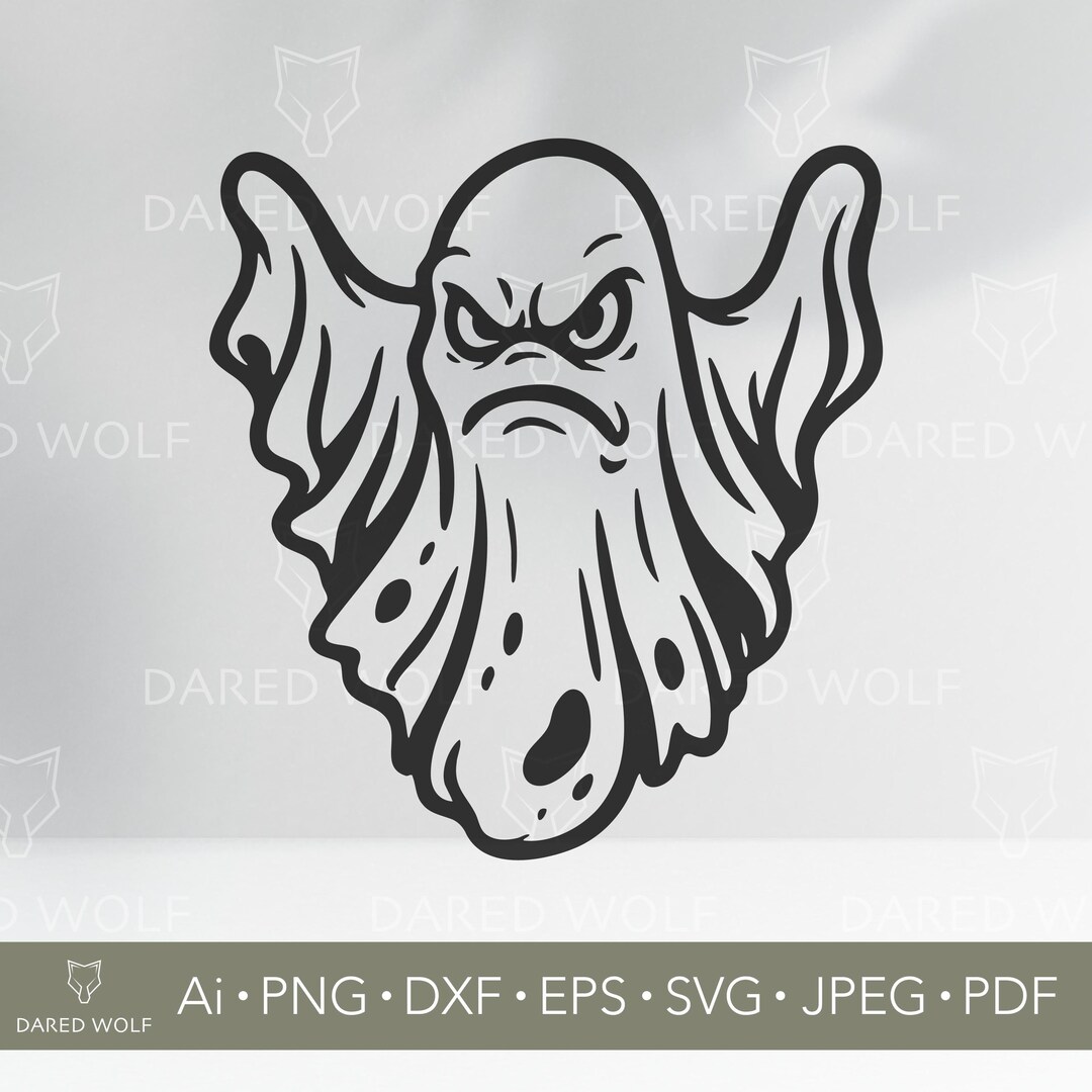 Angry Ghost Vector Art | Halloween SVG for Cricut and Silhouette ...