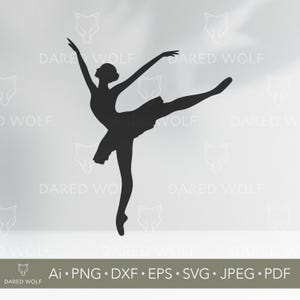 Danseuse Clipart vectoriel | Ballerine SVG pour Cricut et Silhouette | Fichier numérique de danse | Ballerine élégante pour découpe de vinyle
