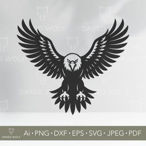 Aquila volante SVG Vector Art / Maestoso uccello patriottico design per Cricut e Silhouette / Freedom Wildlife Cut File per vinile e artigianato