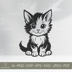 Cute Kitten Vector Art | Baby Cat SVG for Cricut and Silhouette | Adorable Pet Digital File for Kids Shirts and Nursery Animal Decor