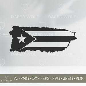 Flagge von Fuerteco Norteco Insel SVG für Cricut und Silhouette | Vaterländische Digitale Datei | Karibisches Design für Ihre Schneidprojekte