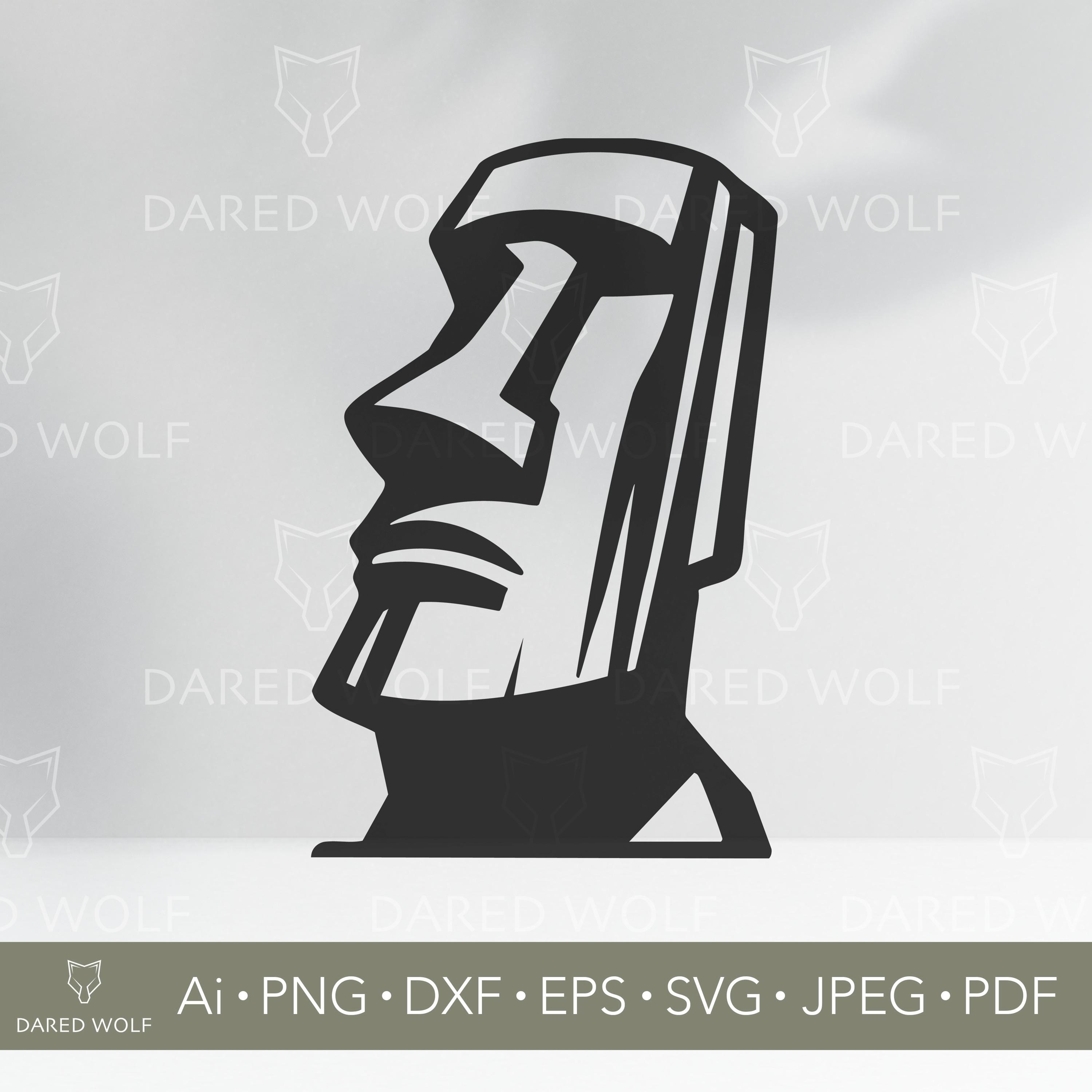モアイ像の頭 SVG: イースター島の像のシルエット (デジタルファイル