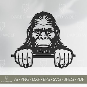 Peeking Bigfoot SVG: Funny Sasquatch Decal, Cryptid Clipart (Digital Files)